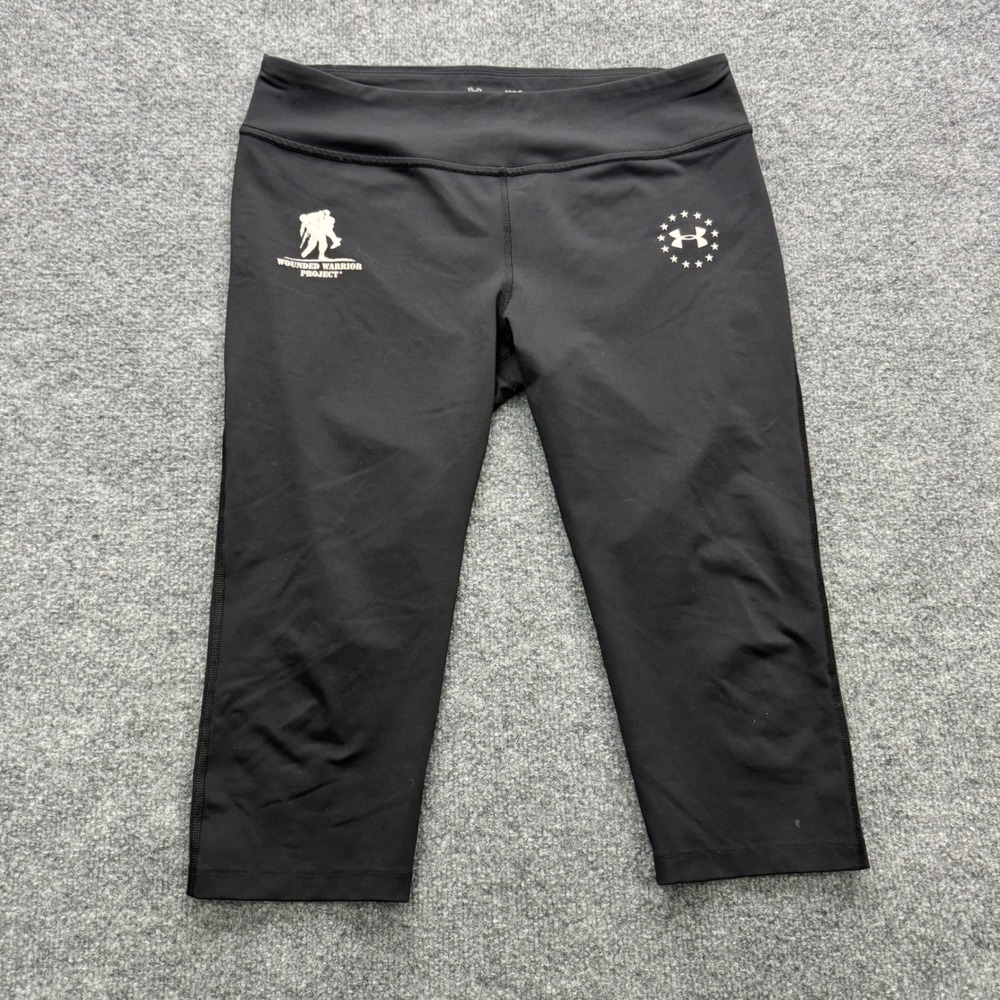 Under Armour HeatGear Wounded Warrior Project Leggings Womens L Black Athletic